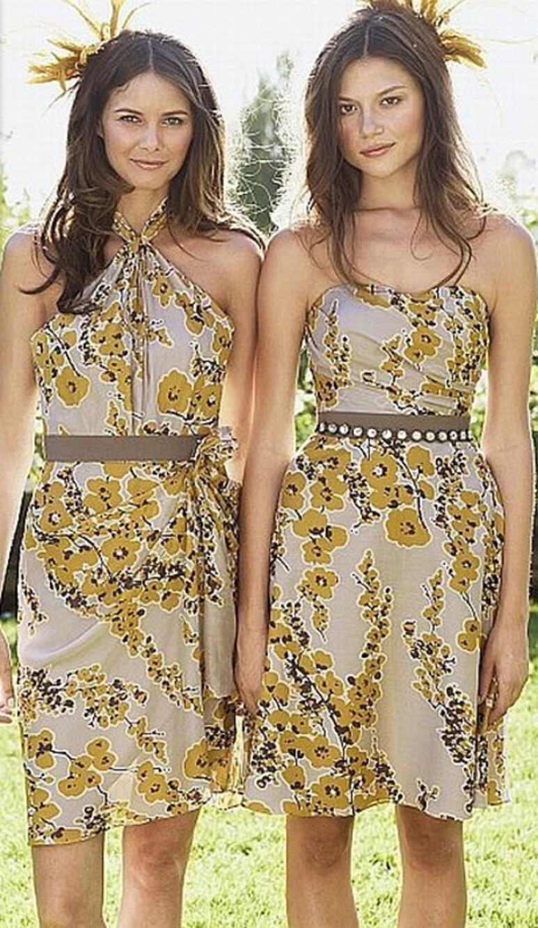 New Watters Yellow Floral Strapless Bridesmaids Dress Style 1341 Women's Size 10